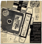 ''The 3 Stooges Moving Picture Machine'' Made by Pillsbury Farina -- Unassembled Cardboard Slide Projector Includes 49 Slides From ''False Alarms'' -- Missing Last 7 Slides, Else Very Good
